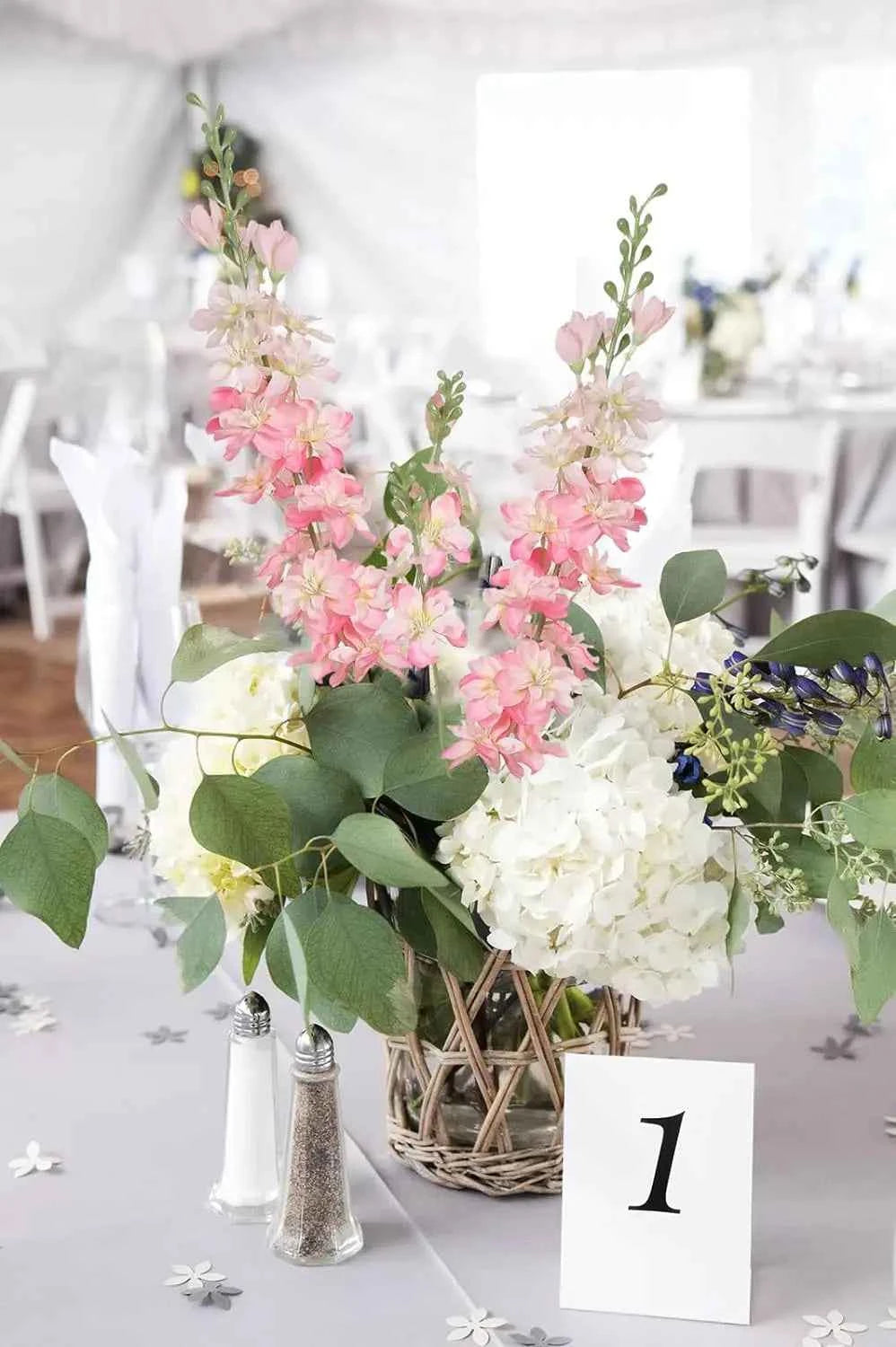 YeeNanee 6pcs Blue Delphinium Artificial Flowers Long Stem Larkspur for Wedding Centerpieces Floral Arrangements Home Vase Decor