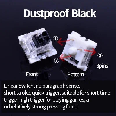Outemu Switch for Mechanical Keyboard Black Blue Brown Red 3Pin Dustproof Linear Tactile Clicky Silent Compatible with MX Switch
