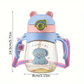Cute Cartoon-Style Direct Drinking Water Bottle with a Plastic Handle, Designed for Learning to Drink.