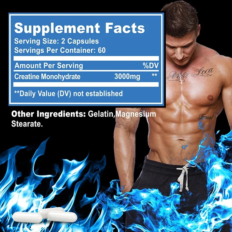 Creatine Monohydrate Capsules – Muscle Power & Endurance