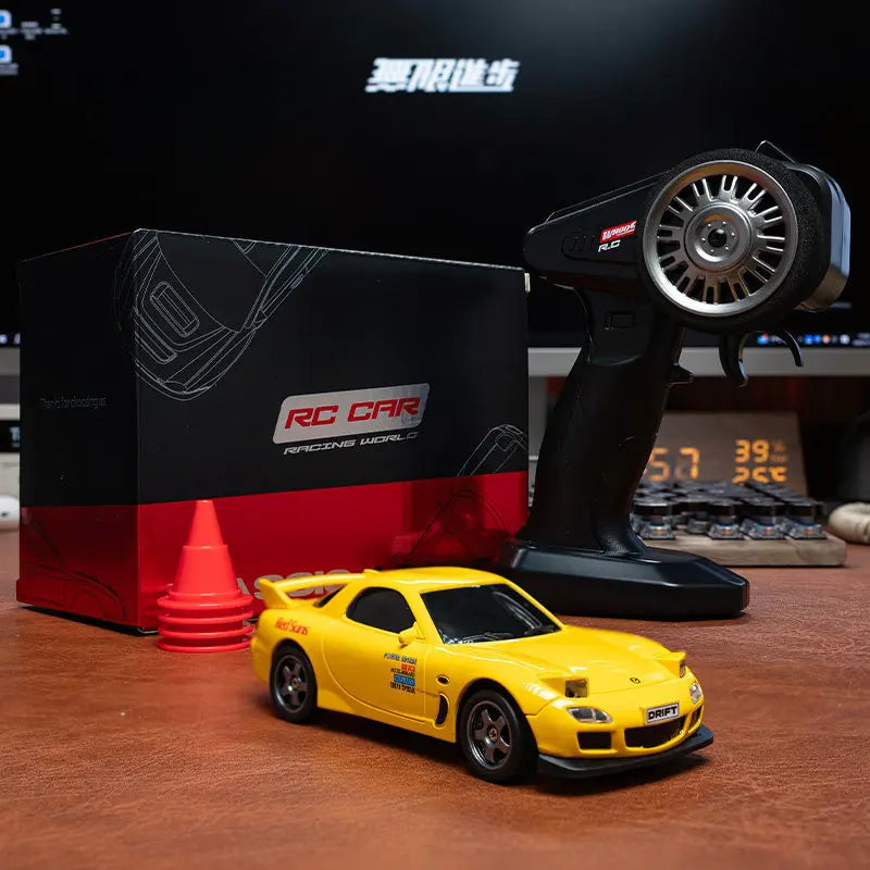 WHOOSH Licensed 1:43 Scale Mini RC Drift Car Full Proportional Remote Control Subaru WRC WRX STI Mazda RX7 Desktop Toy For Boys