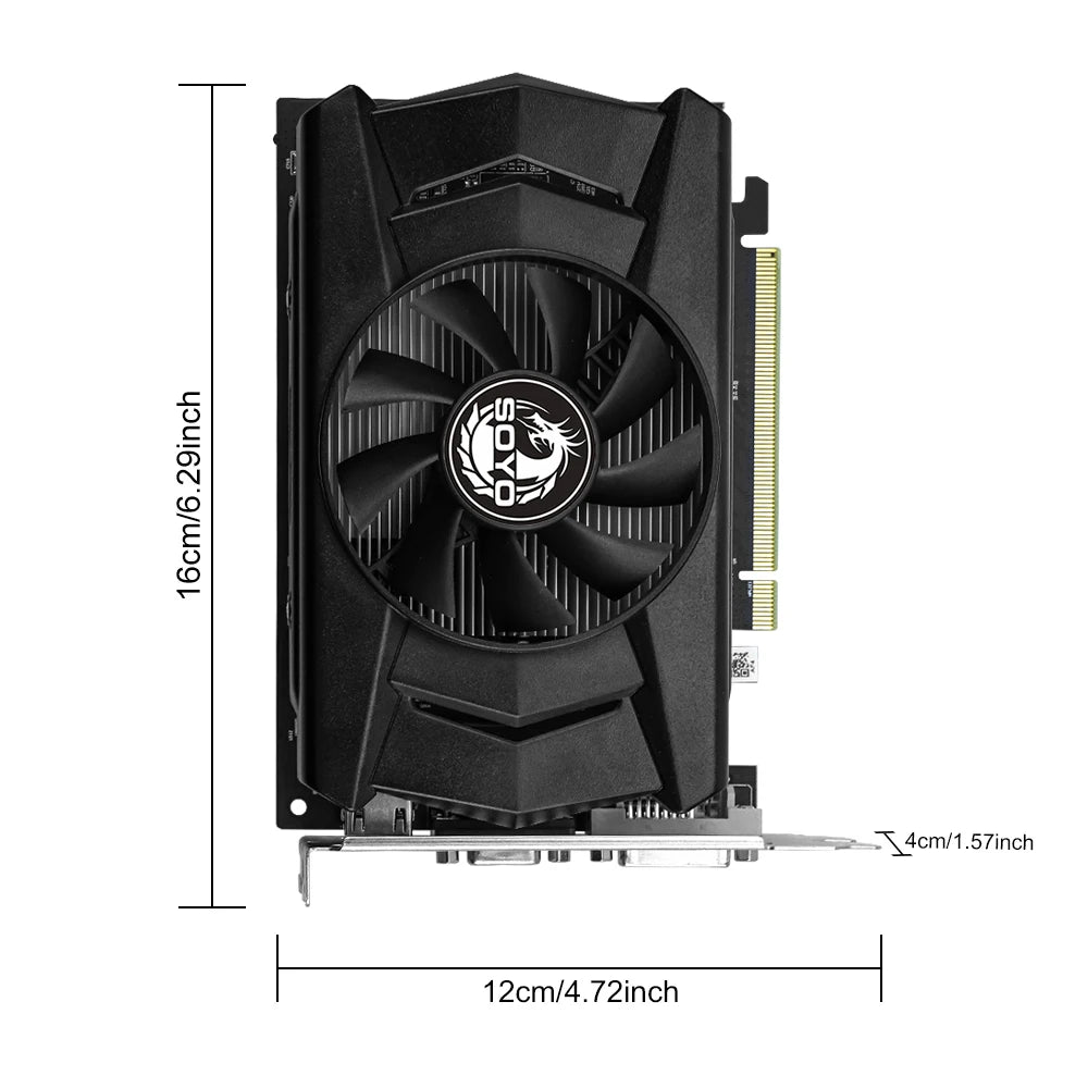 SOYO AMD Radeon R7 350 4GB GDDR5 Graphics Card Video Card PC Game Desktop Computer componen 128bit 28NM PCIe3.0x16 VGA HDMI DVI