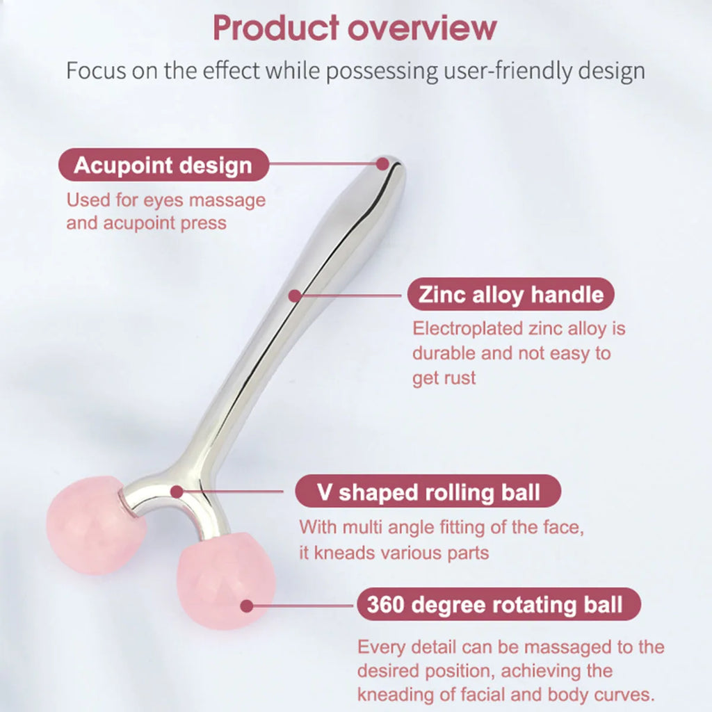2in1 Manual 3D Face Roller Women Man Face Relax Massager Facial Massager Y Shape  Facial Roller Massager Eye Body Skin Care Tool