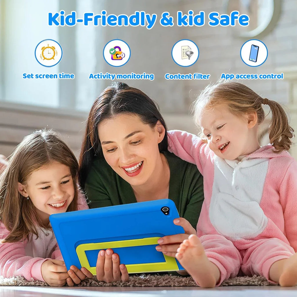 Kid Tablet Android 15 Tablet for Kids 10 inch 20GB+64GB 8-Core with Case 1TB TF Expandable for Toddler Children Parental Control