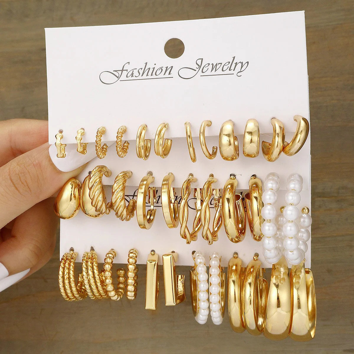 Geometric Hoop Earrings Set for Women Vintage Boho Style