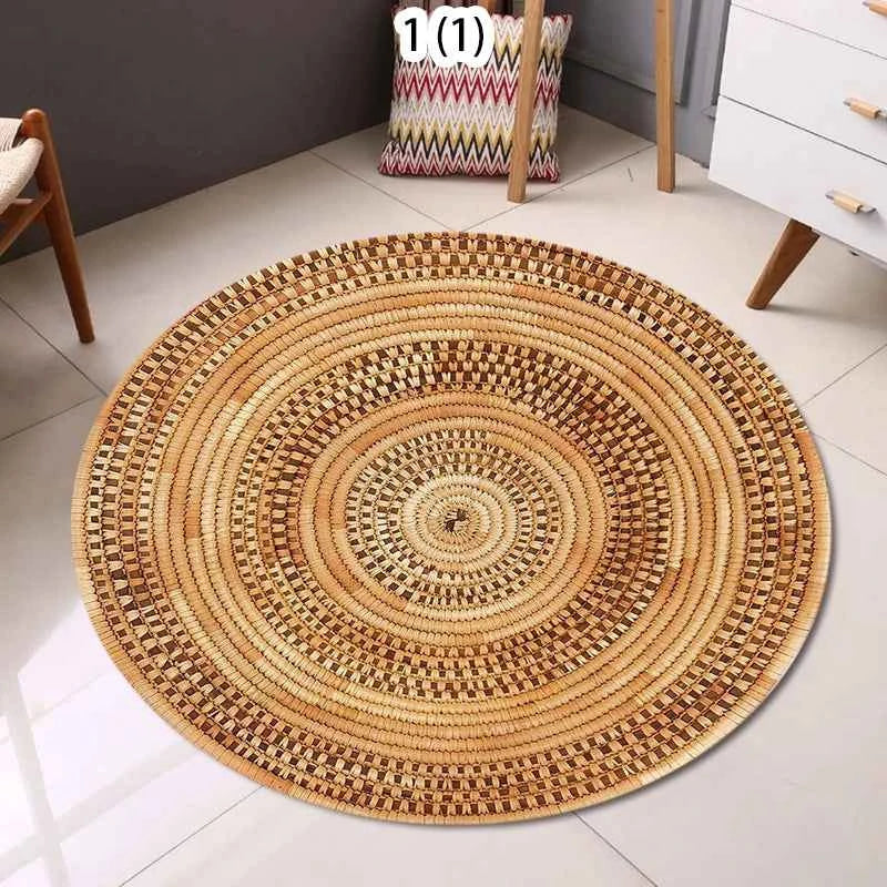 Circular Carpet, Bohemian Floor Mat, Entrance Carpet, Rural Bohemian Home Decor Floor Mat  Living Room Decoration Carpet Bedroom