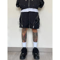 American style high street wind assault shorts men zipper design Harajuku casual tooling outdoor five-point pants summer