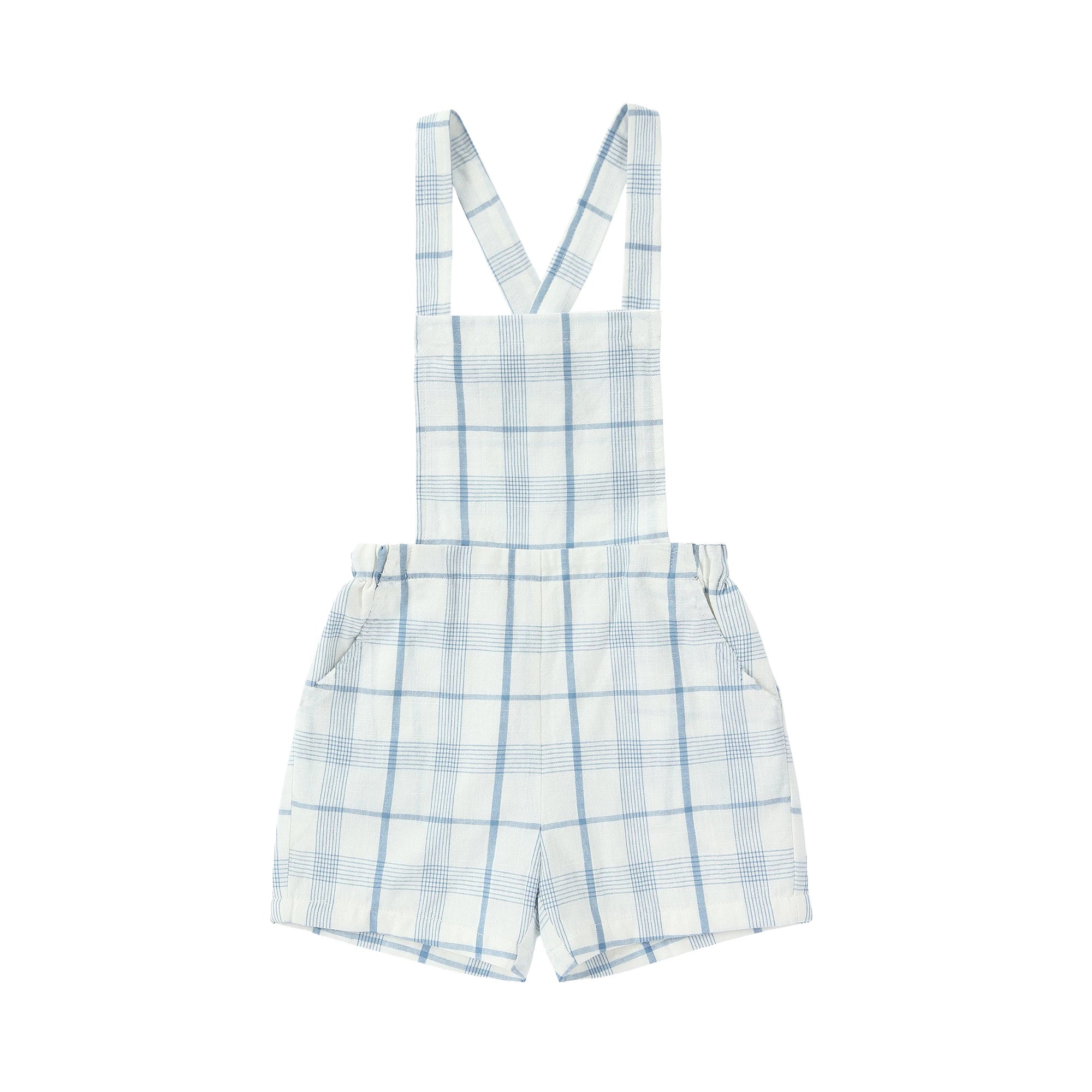 AP Barcelona Blue Collection Girls Dress Embroidery Brothers Sisters Family Matching Clothing Boys Plaid Set Knit Top