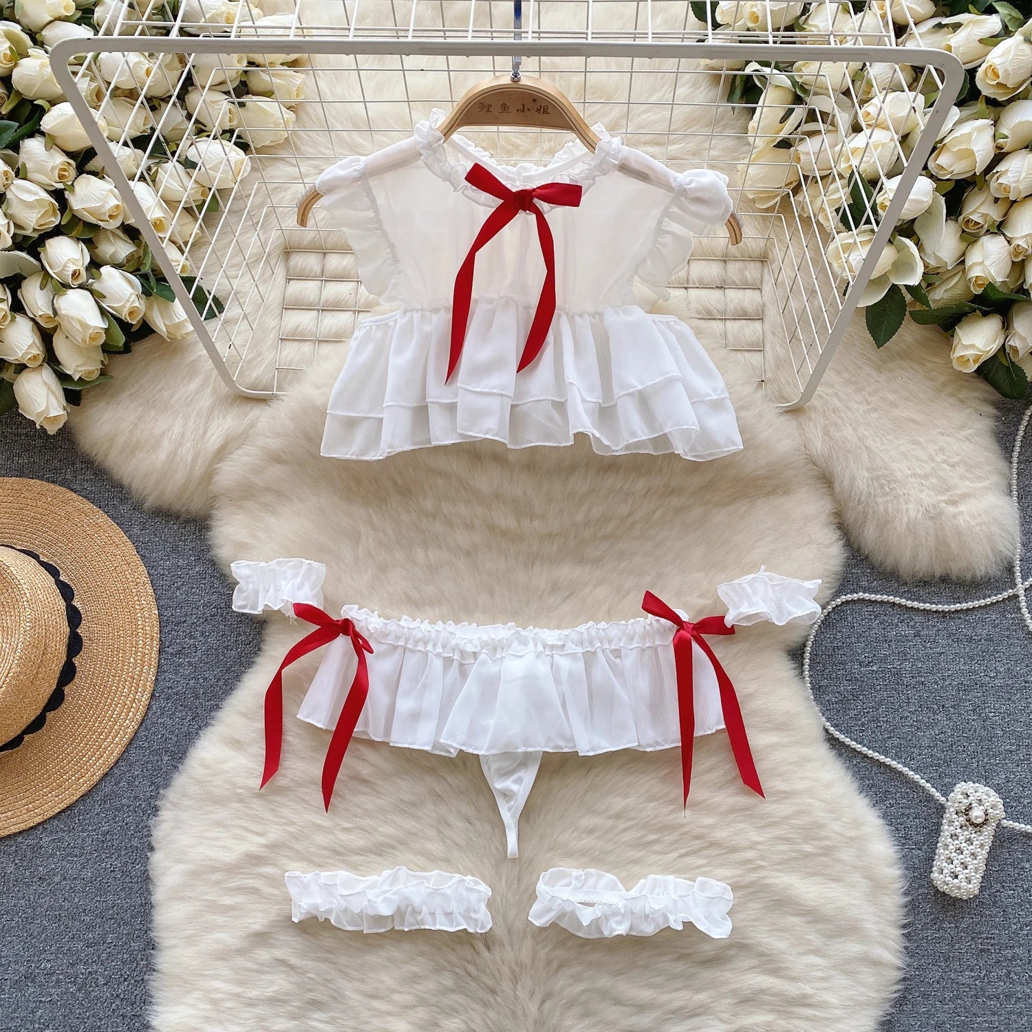 Girls Sexy Cute Japanese JK Uniform  Mini Checkered Strap Skirt Off Shoulder High Waist Elastic Cosplay Dress Hot Sweet Pajama