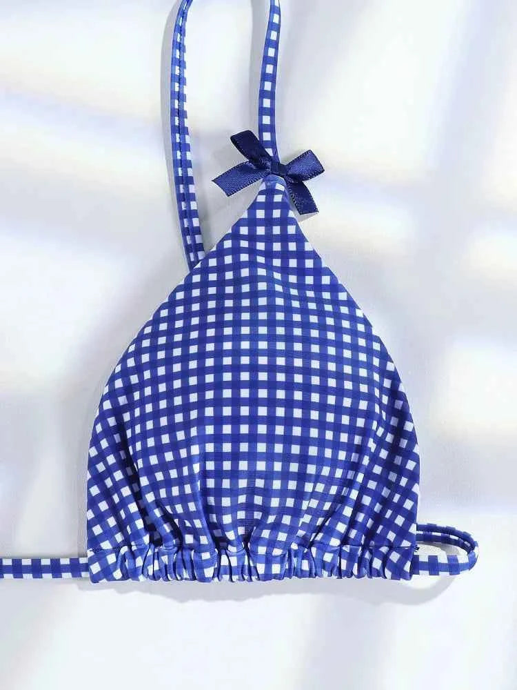 Triangle Bikinis Bow Swimsuit Women Sexy Swimwear Bandage Bikini Set Summer Biquini Female Beachwear Low Waist Thong Swimsuits