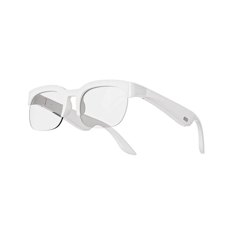 WHITE Color AI Translation Smart Glasses With Bluetooth Audio