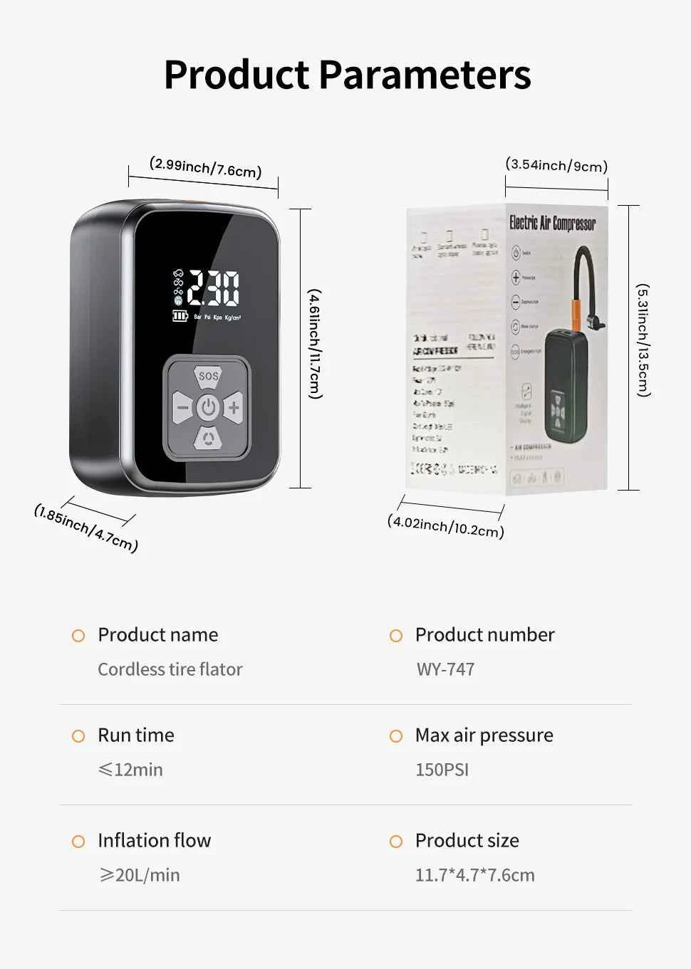 YIJU Rechargeable Tire Inflator Electric Portable Inflator For Car Motorcycle Bicycle Air Compressor Football Ball Inflator Pump