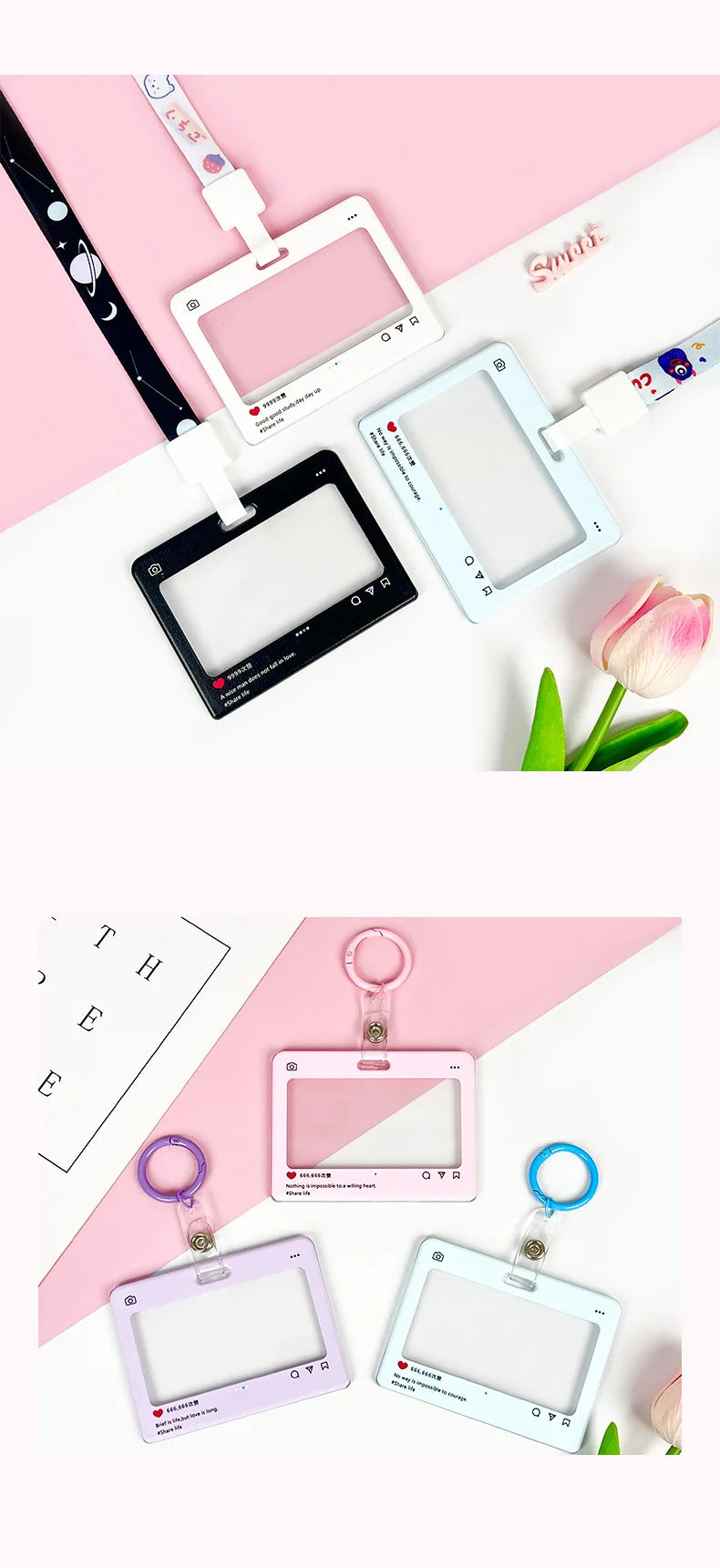 Cute dialog box transparent card cover student cartoon slider card pack game card ID card set pendant anti-lost