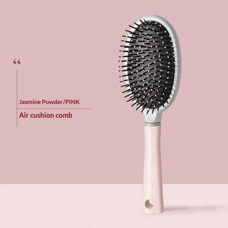 C Pink Color Anti-Static Paddle Hair Brush With Scalp Massage Pins