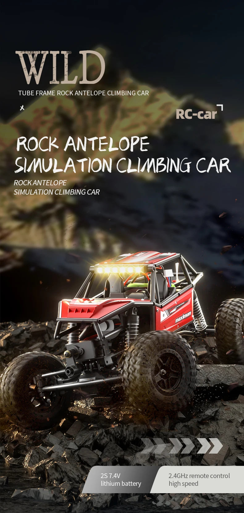 1/18 RC Climbing Car 4WD Off-road Remote Control Vehicle RTR Rock Crawler Big-wheel 4x4 Electric Truck Model Toys for Kids