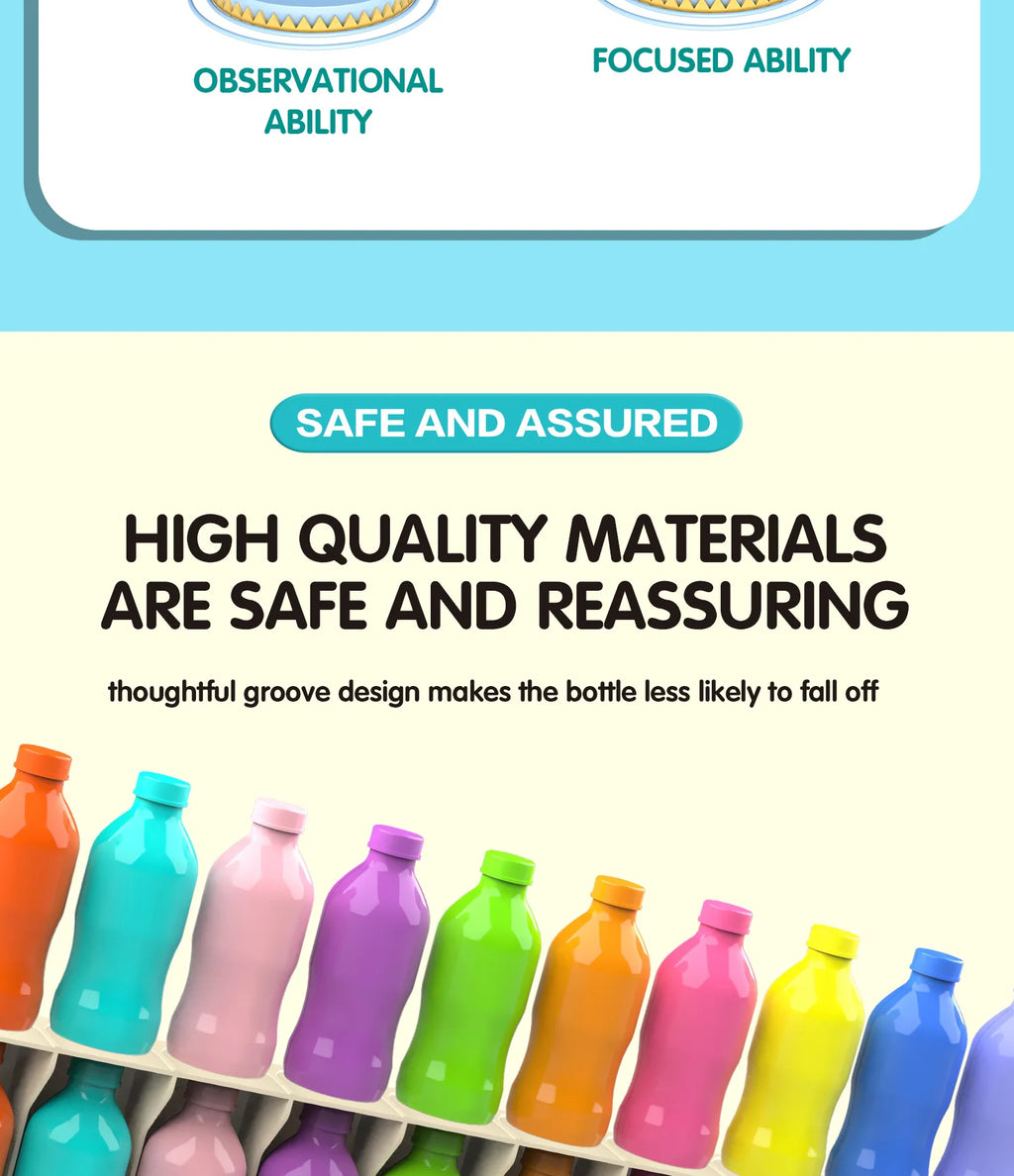 Bottle Color Match Game, an entertaining family board game suitable for children aged 8-12, designed for 2-4 players