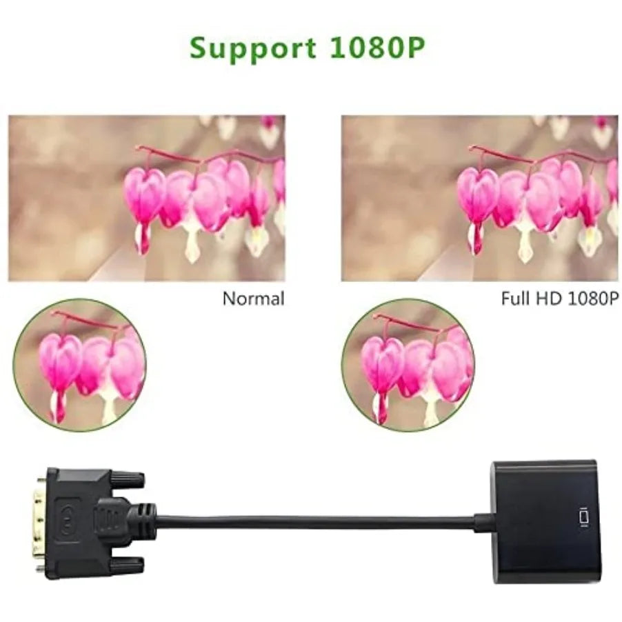 DVI-D DVI To VGA Adapter Full HD 1080P DVI-D Male To VGA Female Converter 24+1 25Pin To 15Pin Cable for PC Computer Monitor