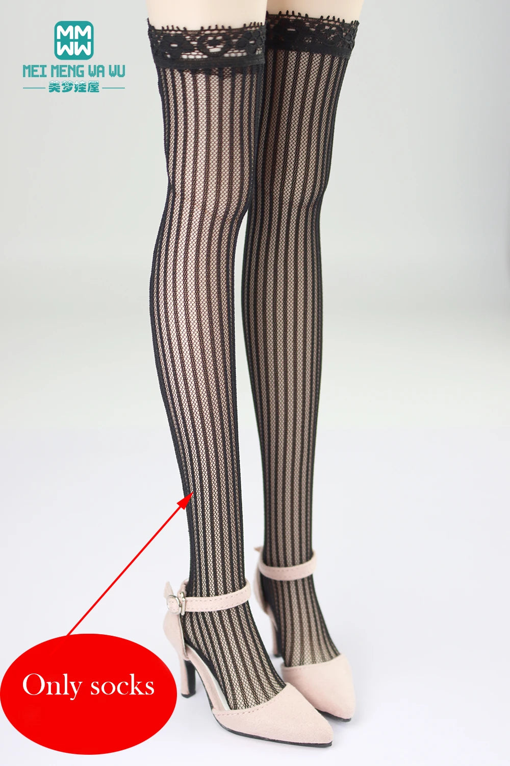 BJD Accessories for 1/3 BJD SD DD Doll Fashion Striped Socks, Reticulated Stockings, Lace Stockings