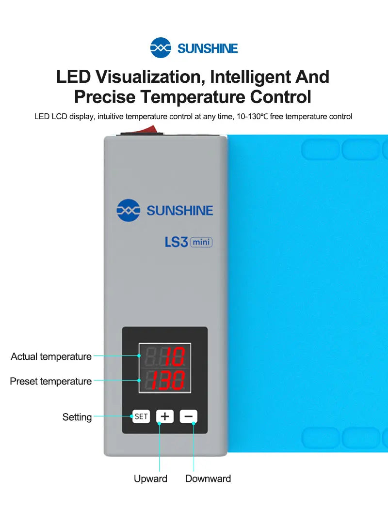 SUNSHINE LS3-Mini LCD Screen Separator Heating Table Separation Pad for Mobile Phone and Tablet Repair Screen Disassembly Tool
