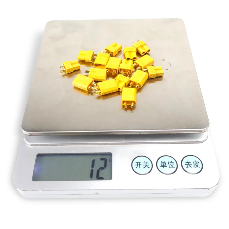 60pcs XT30 Male/Female Bullet Connector Pairs for RC Lipo Battery Motor 15A/30A 18AWG Yellow Plug for Quadcopter FPV Drone