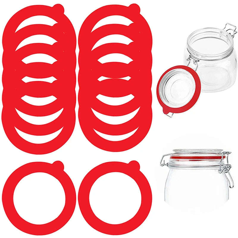 5Pcs Silicone Jar Gaskets Food Storege Jars Replacement Airtight Leak-Proof Rubber Seals Rings Fits Regular Mouth Canning