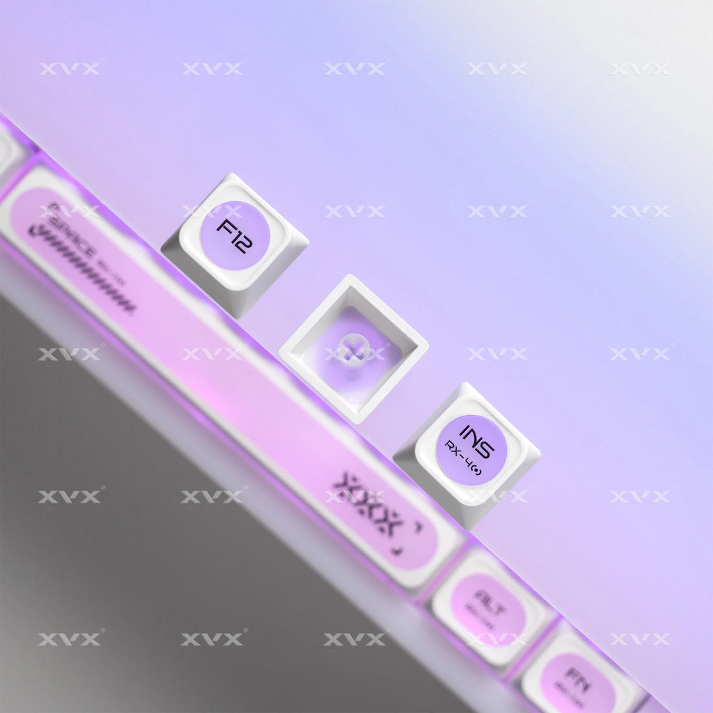 XVX White Shine Through Cats eye MAX Profile Dye-Sub PBT Keycap Set 136-Key