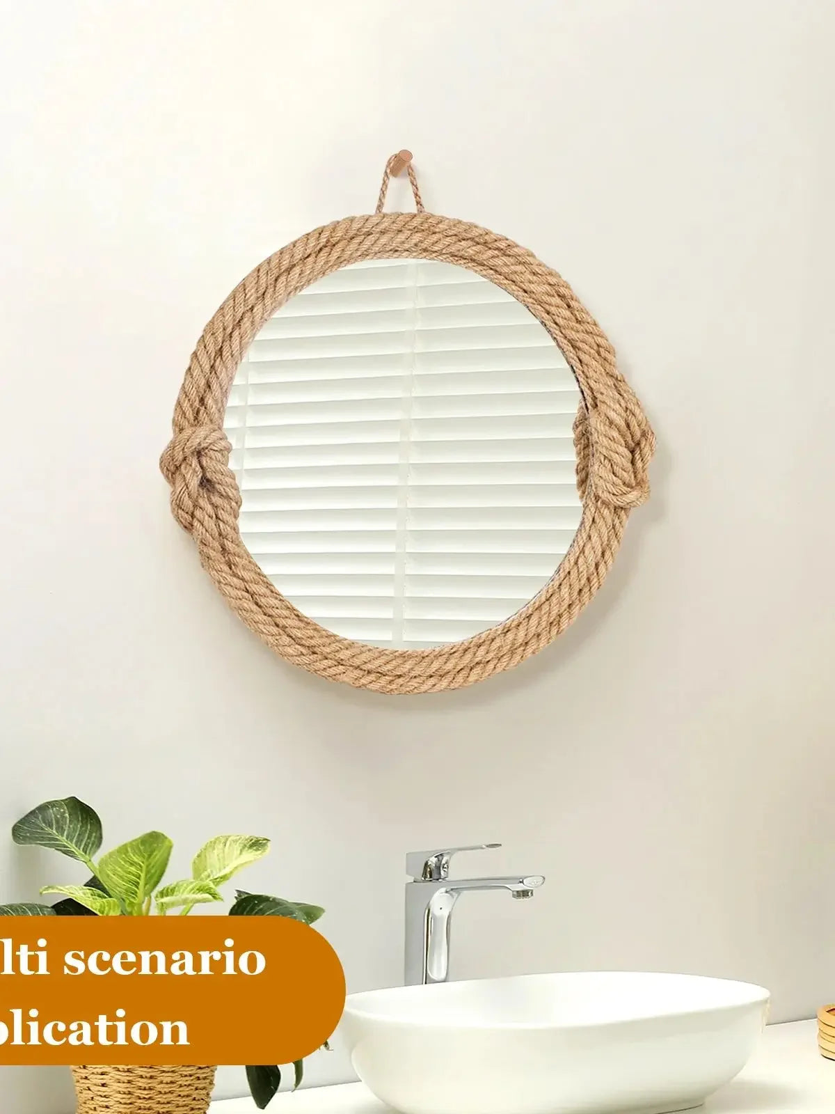 Home Decor Nordic hanging  mirror creative hanging wall sofa porch homestay style background wall decor makeup mirror