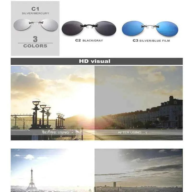 Sunglasses Mini Frameless Vintage Men Eyeglasses1/2pcs Clip On Nose Glasses Round Rimless Frameless Vintage Men Eyeglasses