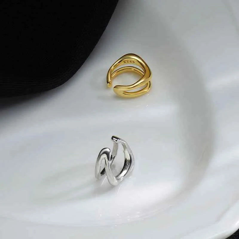 1Pc Ear Cuff Earrings Non-Piercing Double Layer Cuff Ear Clip Earring for Women Fake Cartilage Simple Y2K Jewelry 2026 New