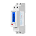 18mm Single Phase 1P 2 Wire Digital Wattmeter Power Consumption Analog Energy Meter kWh AC 230V 50Hz LCD Electric Din Rail Mount