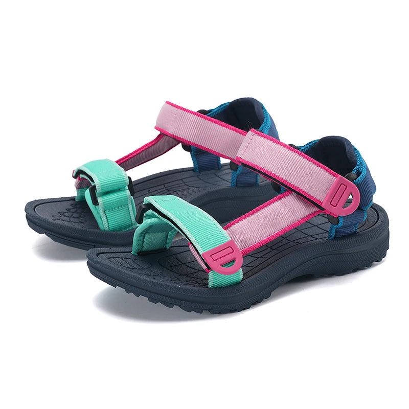 Summer Children Sandals Girls Boys Breathable Sports Running Non-Slip Soft Green Outdoor Beach Kids Casual Waking Sandals Shoes