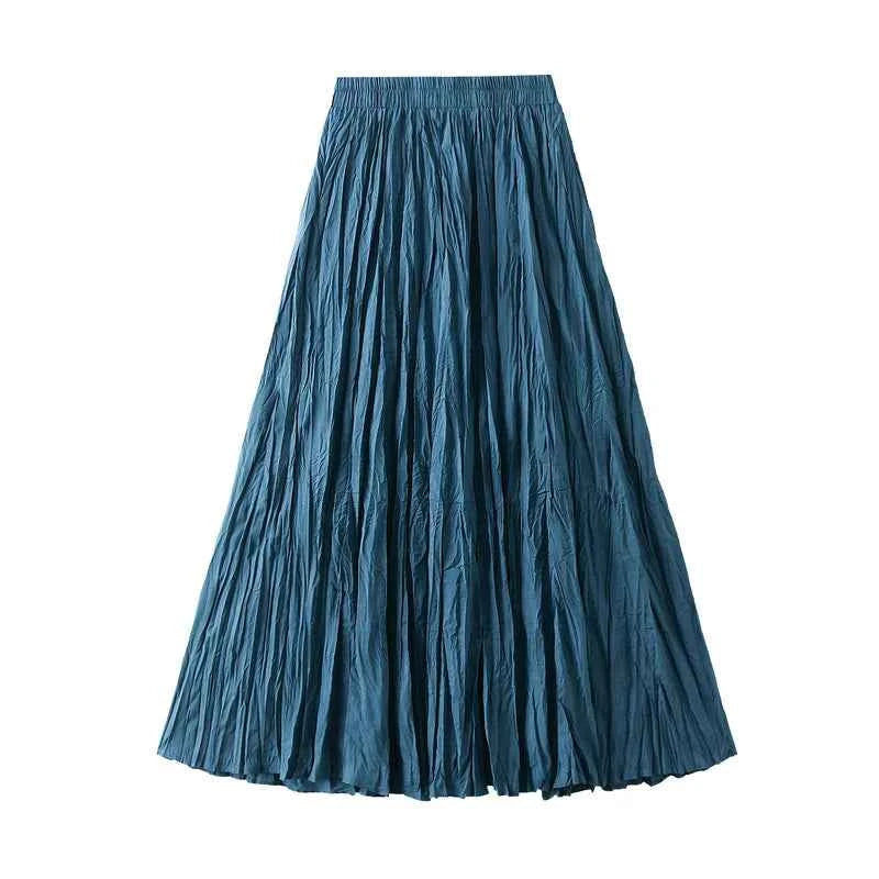 KarSaNy Long Pleated Skirts For Woman High Waist Large Hem White Skirt Summer Women's A Line Maxi Skirts For Women 2026 Long