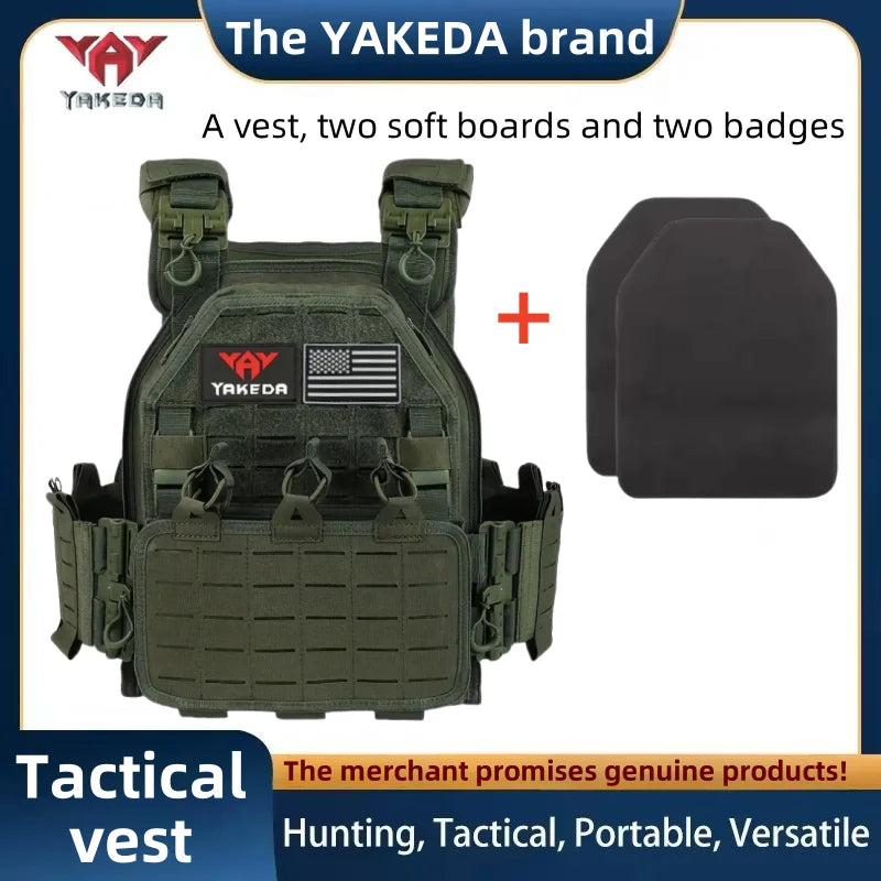 YAKEDA Tactical Vest 6094 Fast detachable light laser cut outdoor hunting black gear carry vest of high quality 1000D nylon