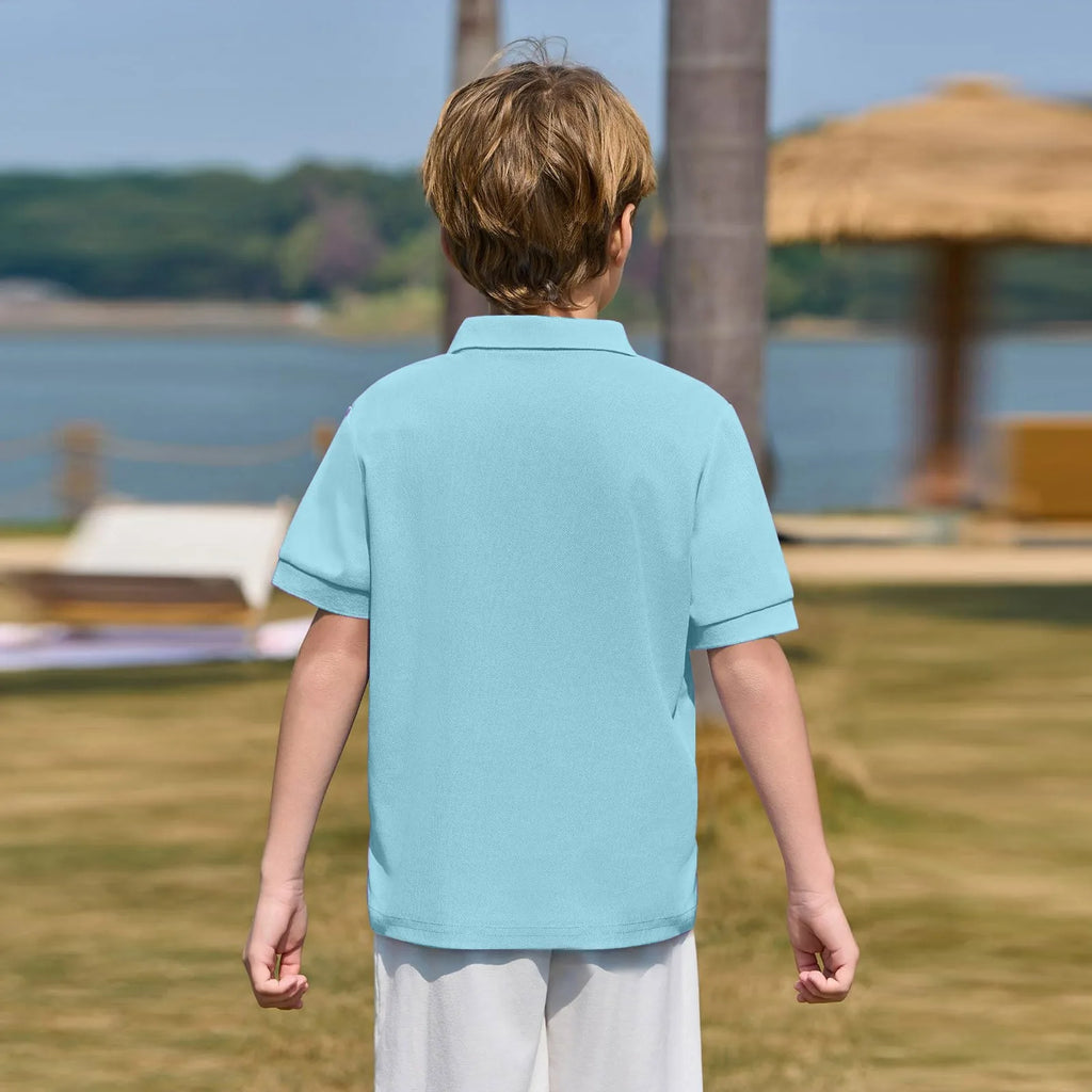 Polo Shirts Kids Basic Simple School Student Uniforms Class Uniforms Cultural Shirts Quick-Drying Turn-Down Collar for 6-11years