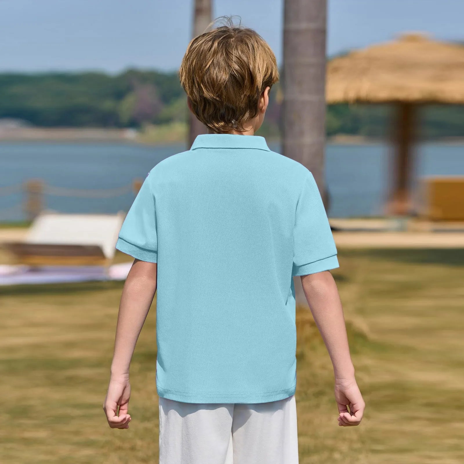 Polo Shirts Kids Basic Simple School Student Uniforms Class Uniforms Cultural Shirts Quick-Drying Turn-Down Collar for 6-11years