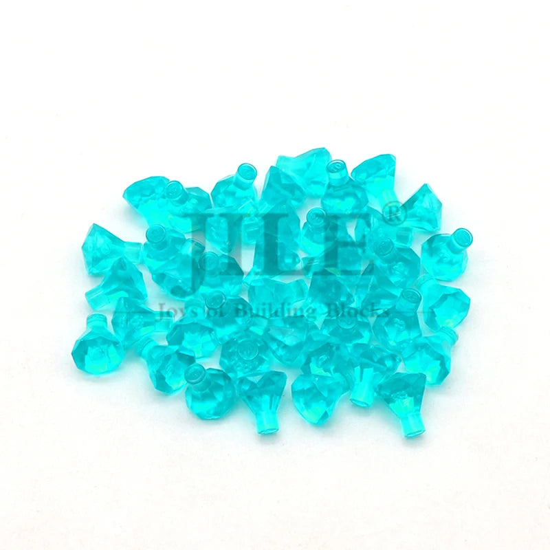 100pcs Moc Rock 1x1 Jewel 24 Facet Stone 30153 City Street View Diamond Building Bricks Blocks Bulk Compatible with Assembles