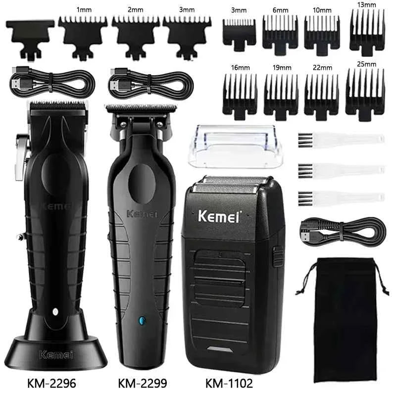 Kemei Hair Clippers Kit KM-2296 KM-2299 KM-1102 Men's Electric Hair Trimmer Machine Professional Hair Cutting Machine Clipper