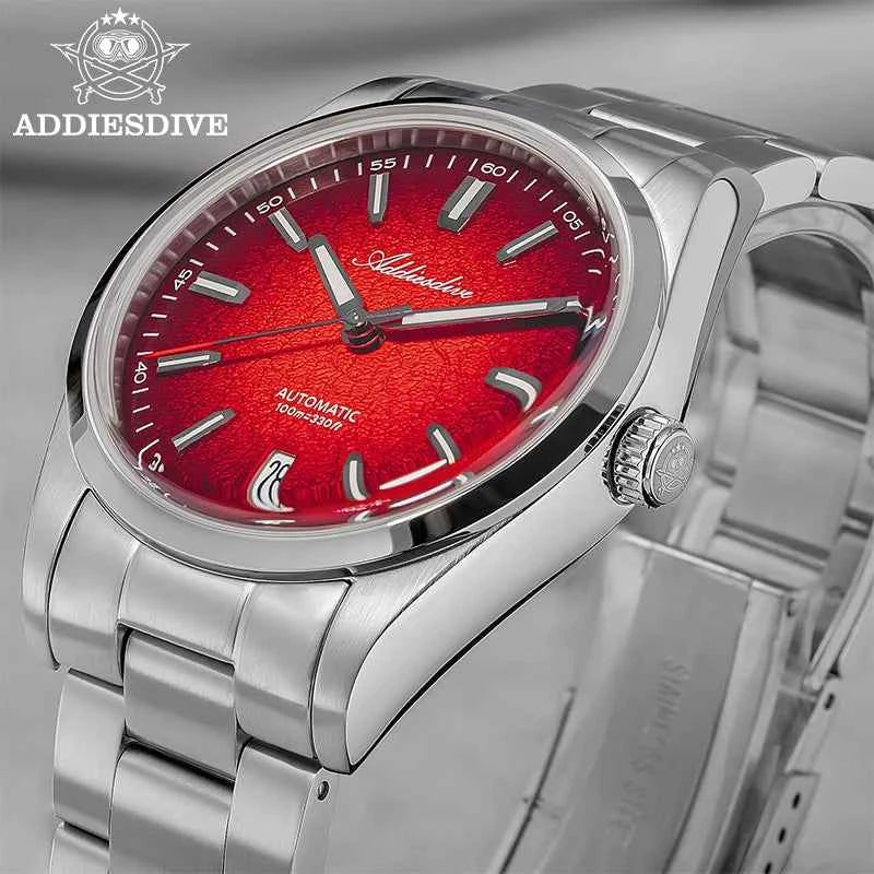 ADDIESDIVE Automatic Watch for Men Dress Mechanical Wristwatch Waterproof 100M Stainless Steel Luxury NH35 Automatic Watches Man