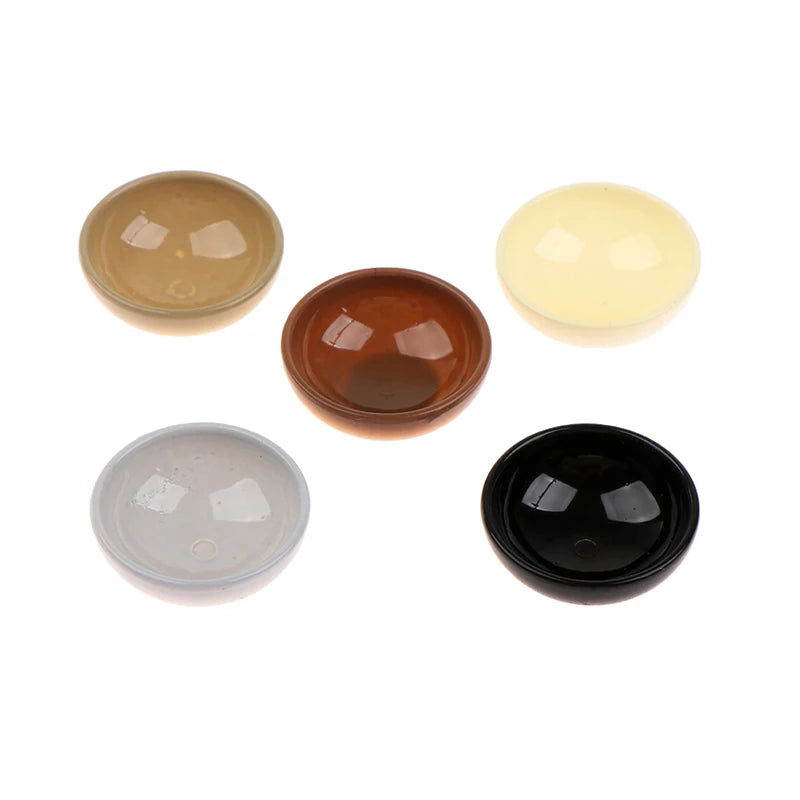 10pcs Dollhouse Miniature Bowl Dish Round Rice Bowl Tableware Dollhouse Kitchen Dining Accessory Resin Play House Toys