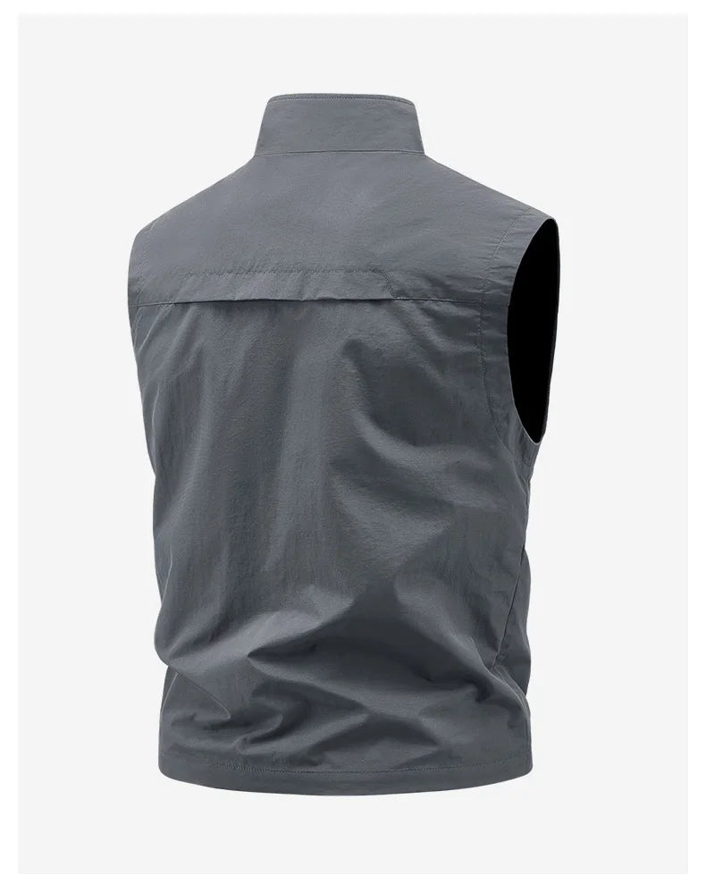 2026 New Waistcoat Men Middle-Aged Outdoor Fishing Summer Vest Casual Thin Tooling Waistcoat Large Size 5XL Vest