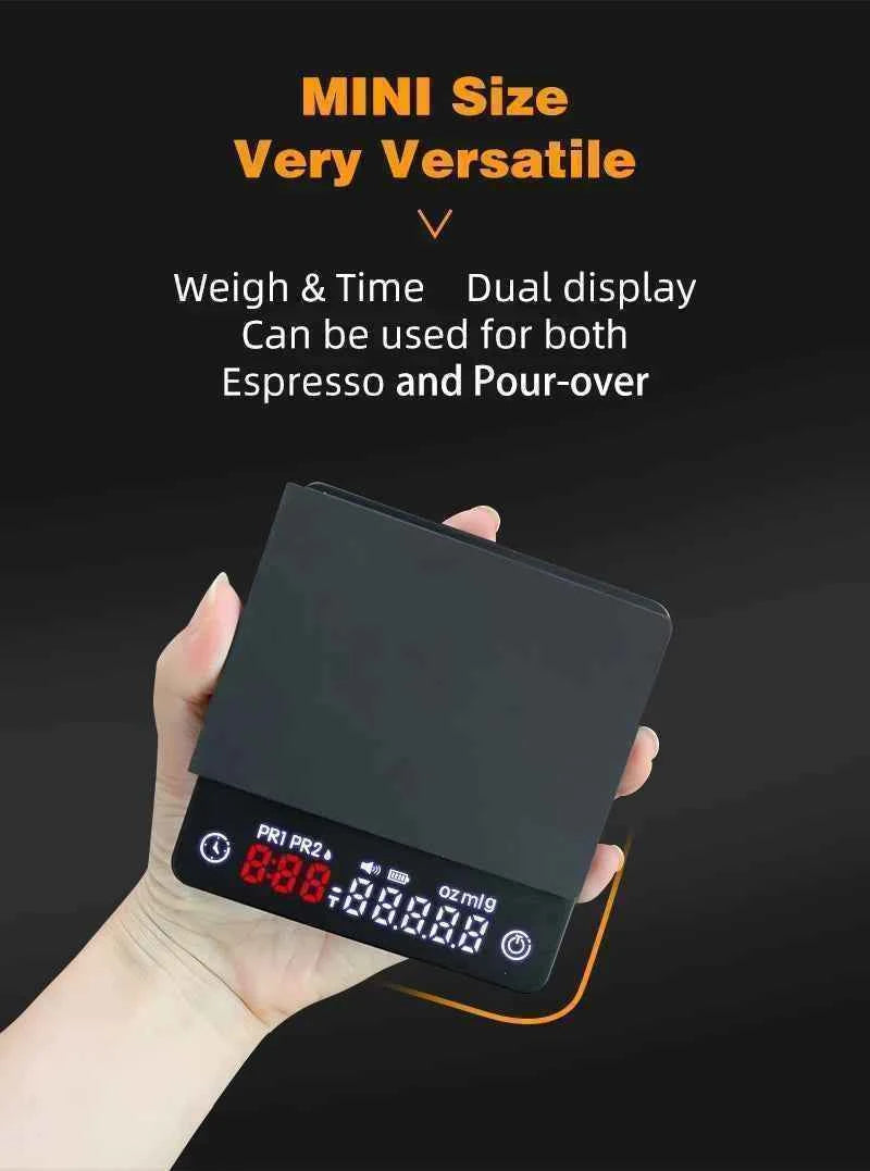 AliKisscafe Espresso Digital Scale With Timer Usb 3kg Electronic Precision Portable Barista Tool Kitchen Home Coffee Accessories