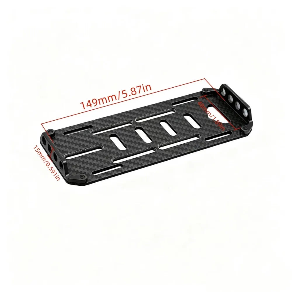 Black Carbon Fiber Battery Mounting Plate for RC Car 1:10 Scale RC Crawler Cars Axial SCX10 CC01 F350 D90 RC4WD Model Toy Part