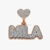 RB GEMS Women's Yellow Gold Lab Grown Moissanite Diamond Pendant Rose Gold Two Tones Clasp Custom Name Letter GIA Certified