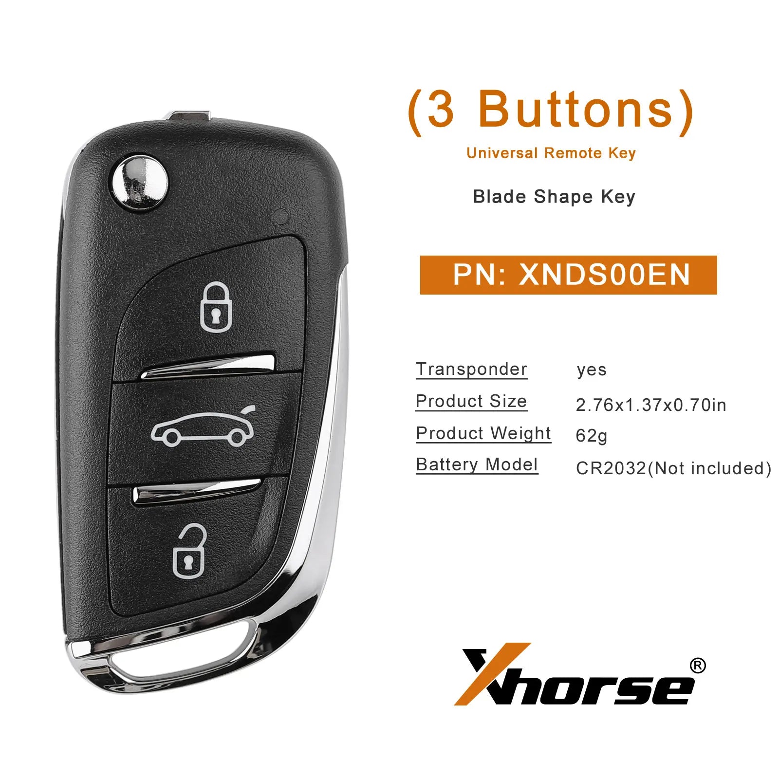 EU Version XHORSE XNDS00CH VVDI2 DS Type Wireless Universal Key Remote 3 Buttons Compatible with VVDI2 Programmer 10PCS