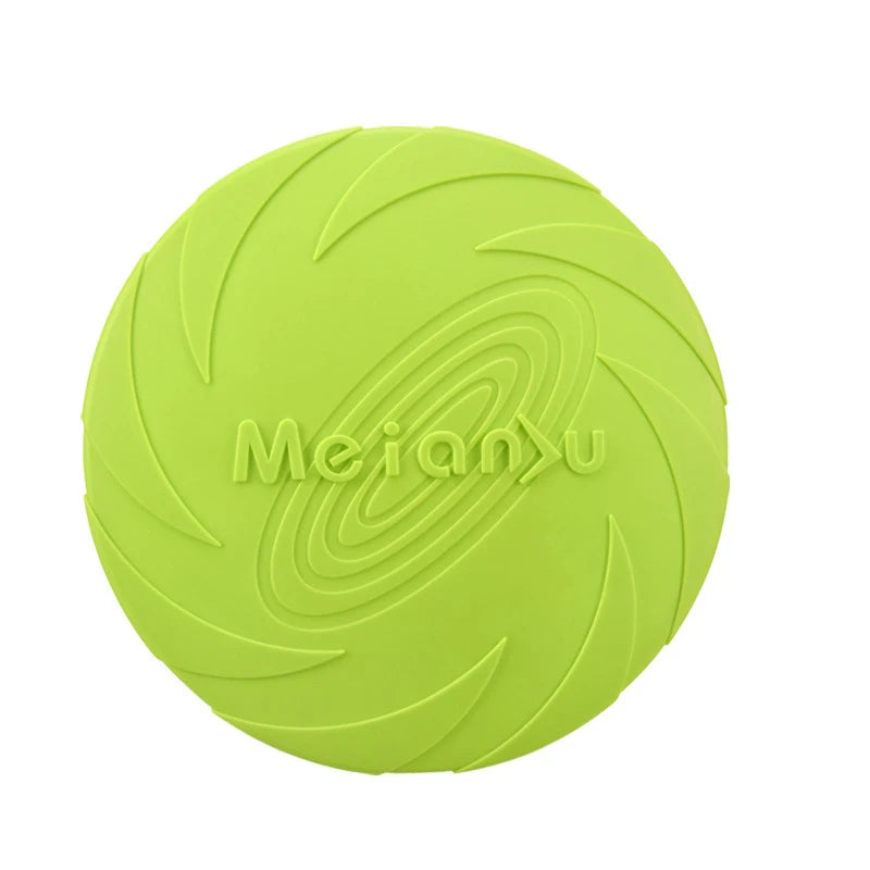 green Color Silicone Dog Flying Disc Toy – Durable Chew & Fetch Fun