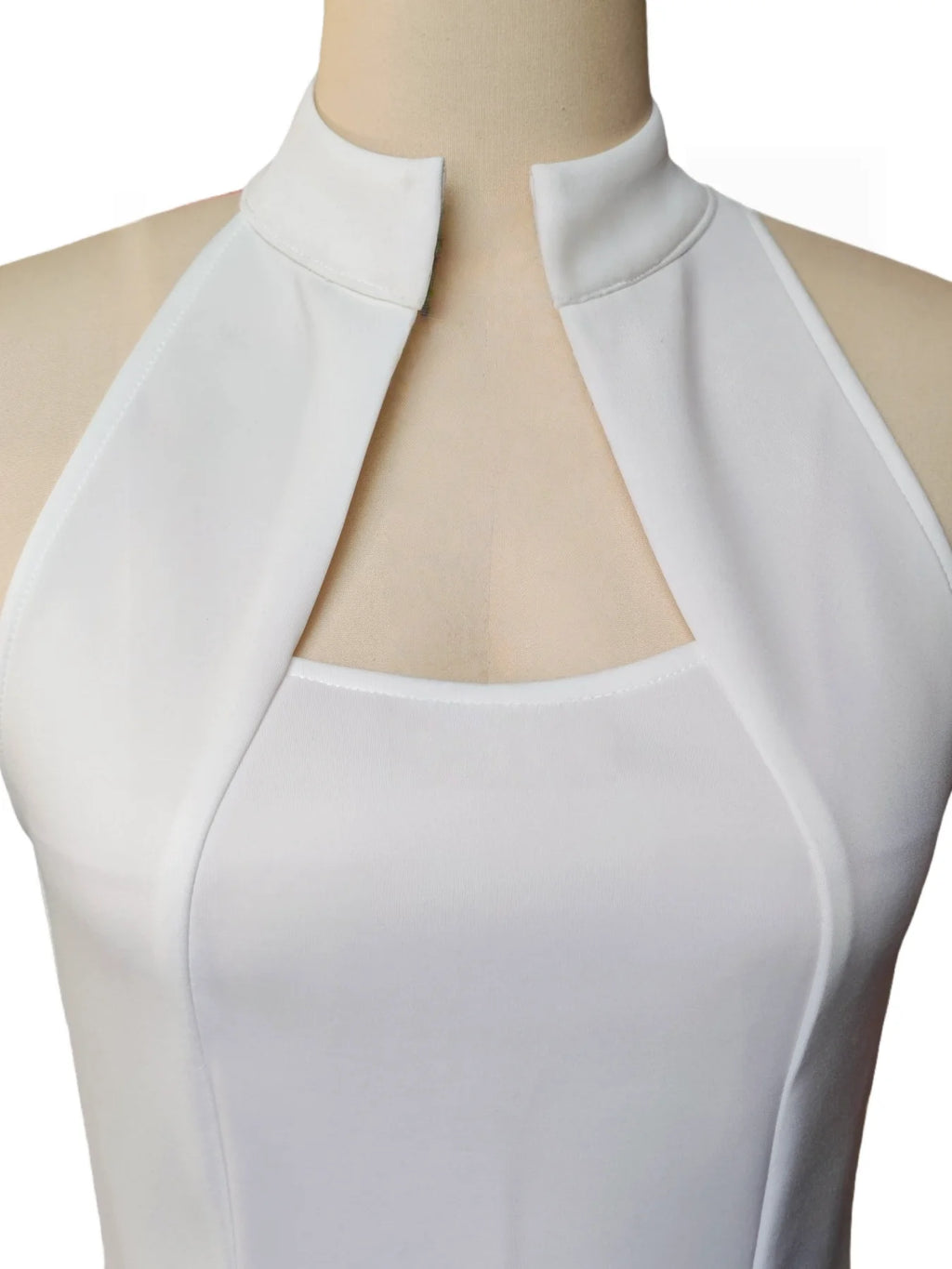 Elegant Sleeveless Neckline Gown Stand Collar Knee-Length Slim Fit Dress for Women Holiday Parties Spring Summer New Arrival
