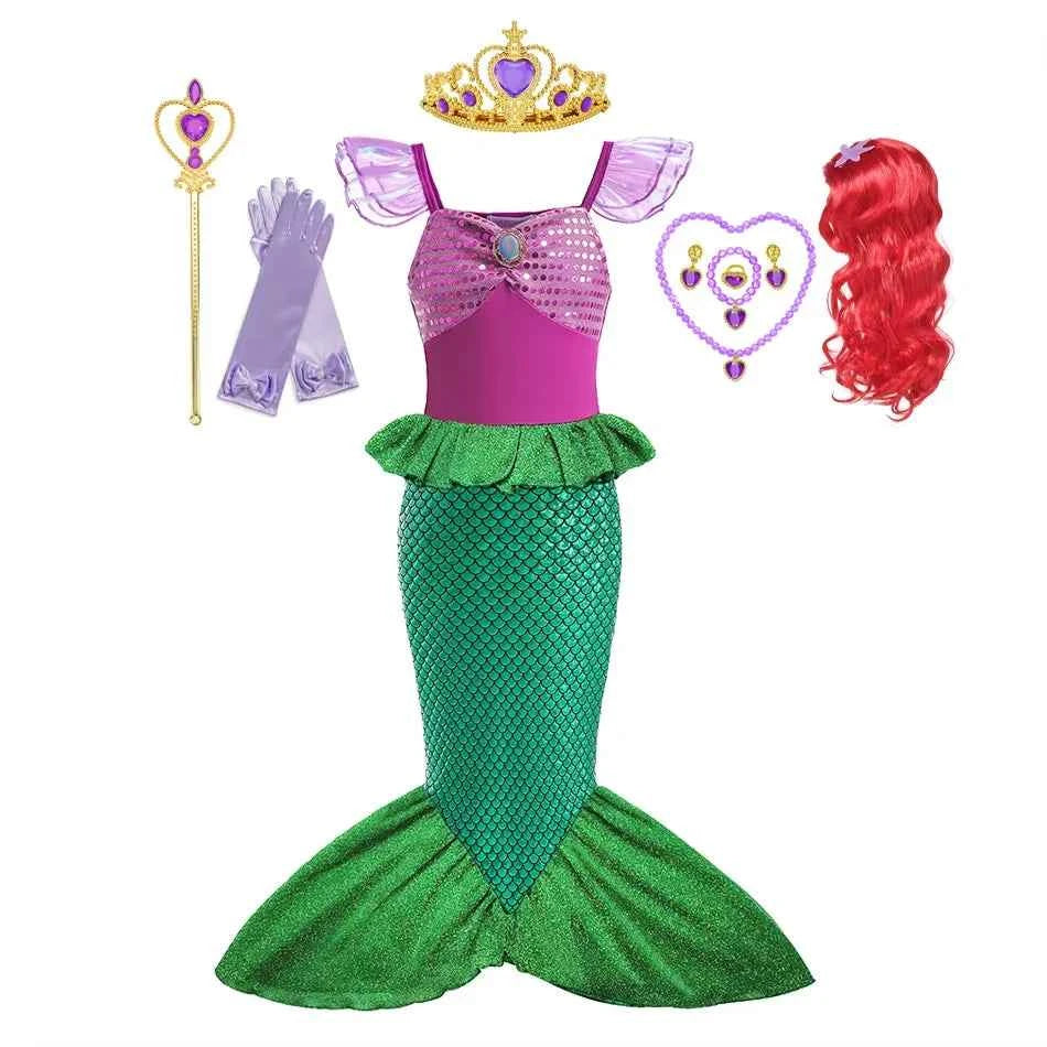 New Girl Dresses Princess Costume Kids Mermaid Cosplay Costume Kids Carnival Birthday Party Prom Costume Party Dresses For girls