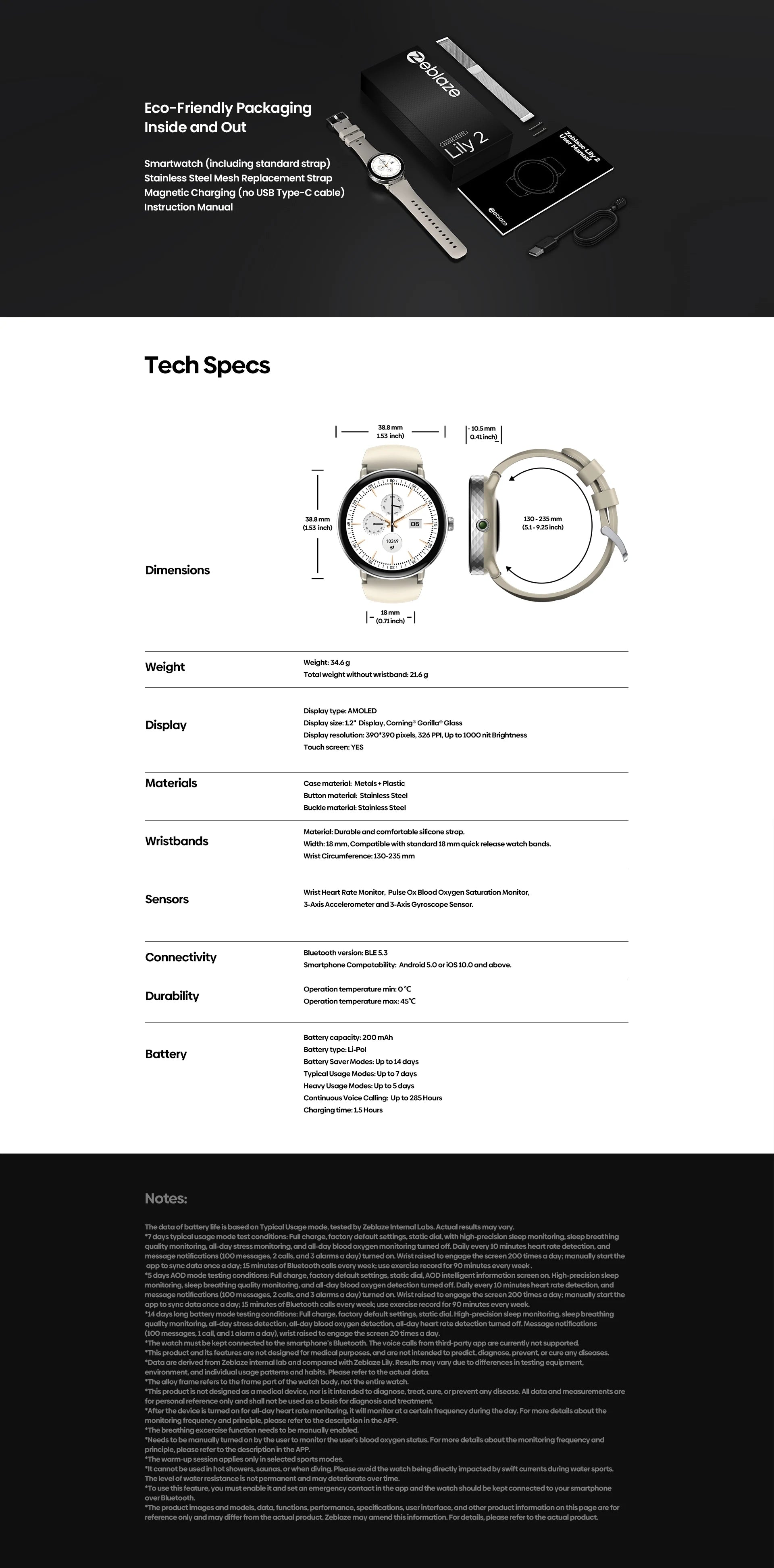 NEW 2025 Zeblaze Lily 2 Bluetooth Calling Smartwatch 1.2" AMOLED Screen Double Straps Health Monitoring Smart Watch for Women
