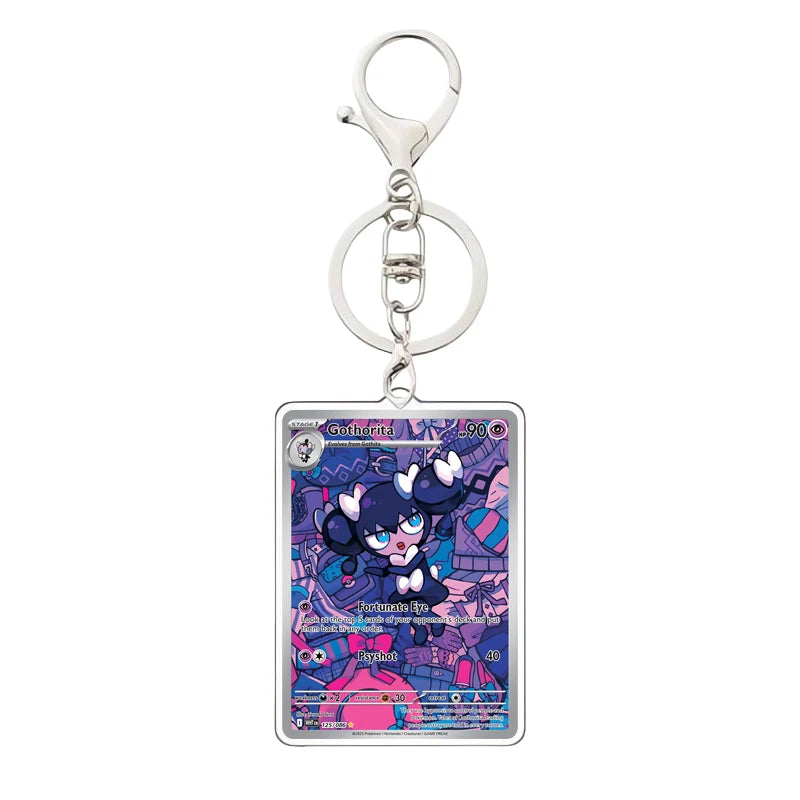 Pokemon PTCG Acrylic Keychain English Version Sv11B W Sar Bwr Reshiram Zekrom Victini N Acrylic Card Keychain Pendant 3.4X5.2Cm