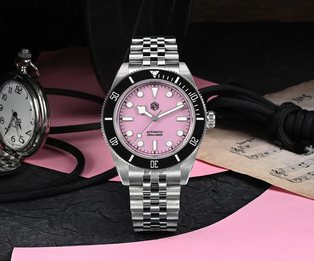 San Martin New 40mm BB Diver Watch Top Brand Classic Mens Watches NH35 Automatic Mechanical Sapphire Waterproof Reloj SN0128